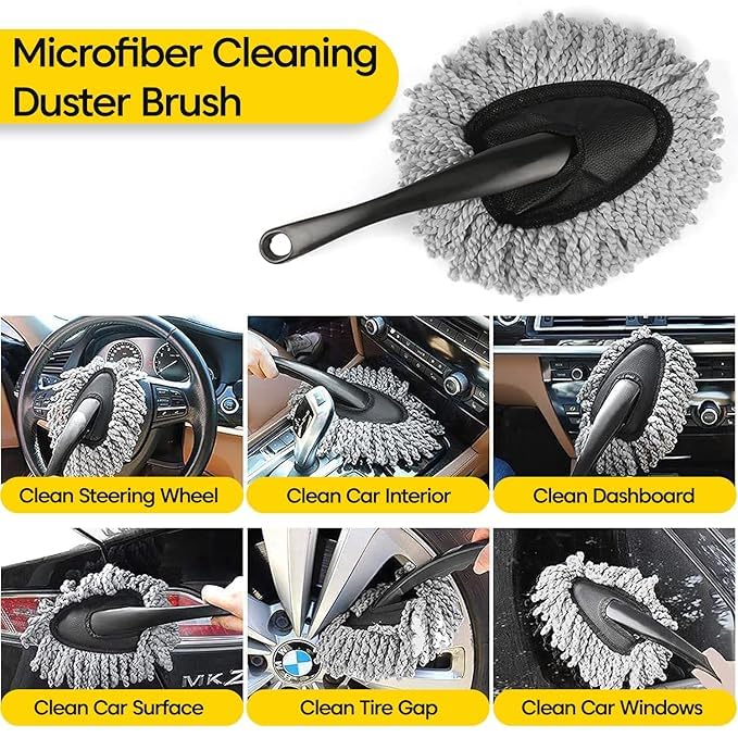 New 5 PCS Microfiber Car Duster Brush Complete Cleaning Kit