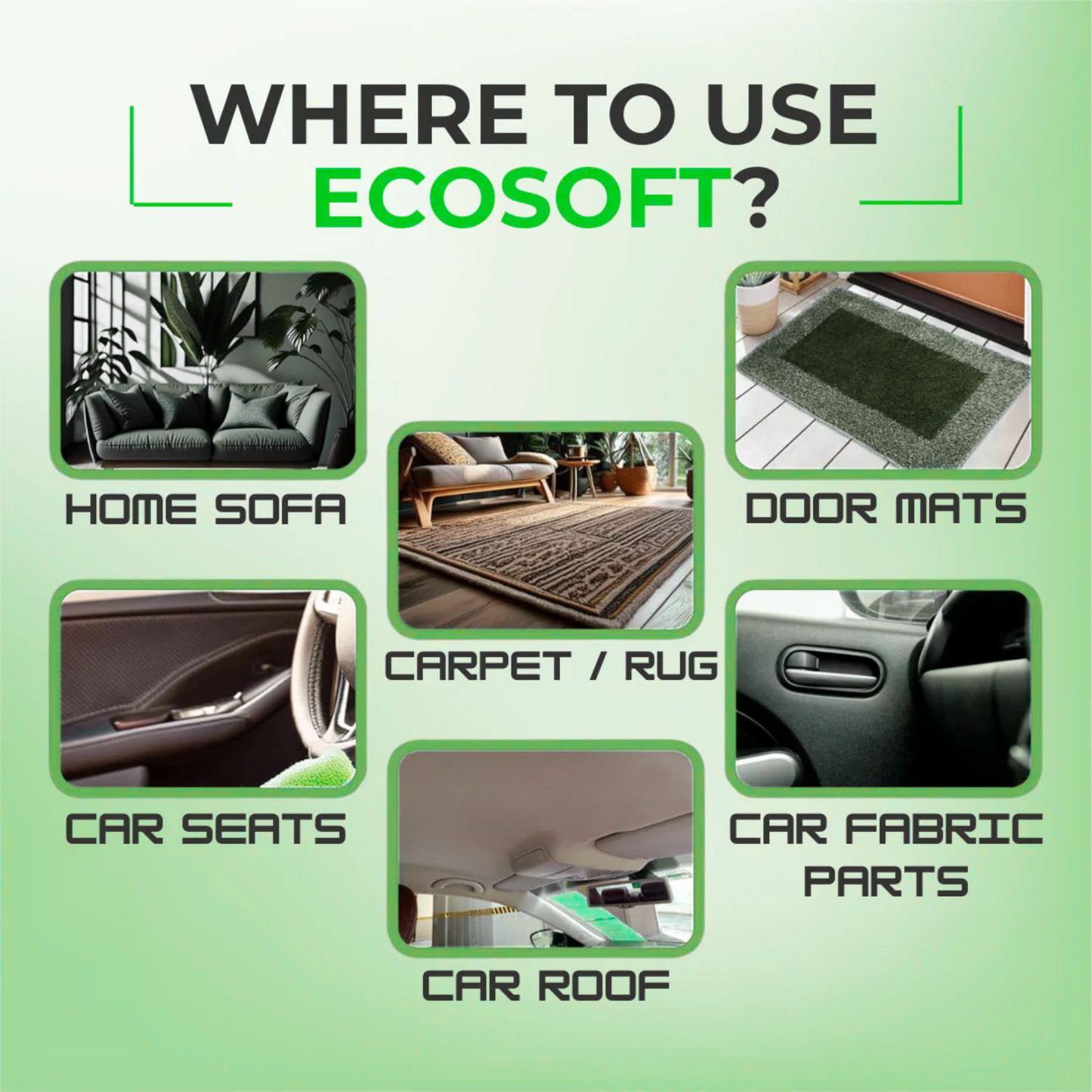 Ecosoft Upholstery Cleaner | Tough On Stain | Safe On Fabric ( Buy 1 Get 1 Free )