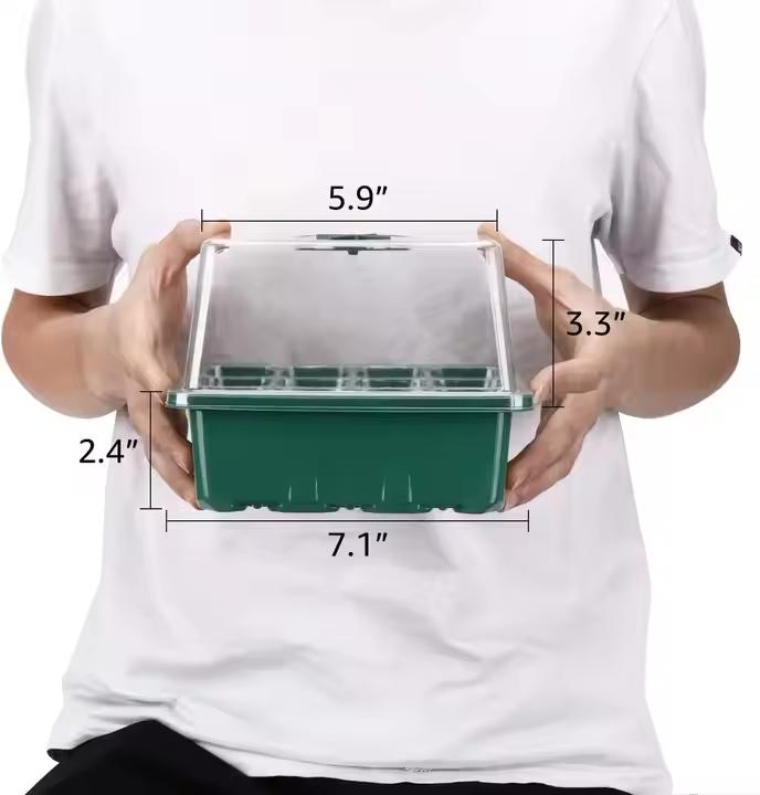 Plastic Plant Propagator 12 Cells High Lid Seed Trays Kit Seedling Germination Tray With High Dome