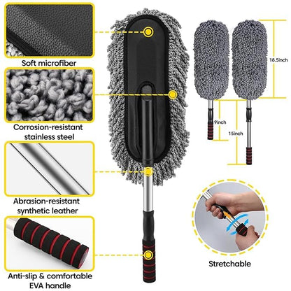 New 5 PCS Microfiber Car Duster Brush Complete Cleaning Kit