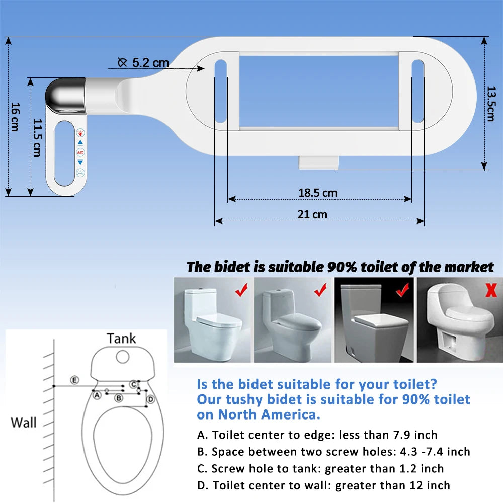 1 Bidet Toilet Seat Ultra-thin Non-Electric