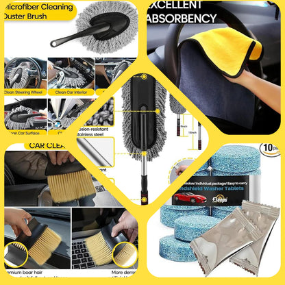 New 5 PCS Microfiber Car Duster Brush Complete Cleaning Kit