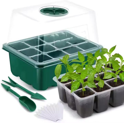 Plastic Plant Propagator 12 Cells High Lid Seed Trays Kit Seedling Germination Tray With High Dome