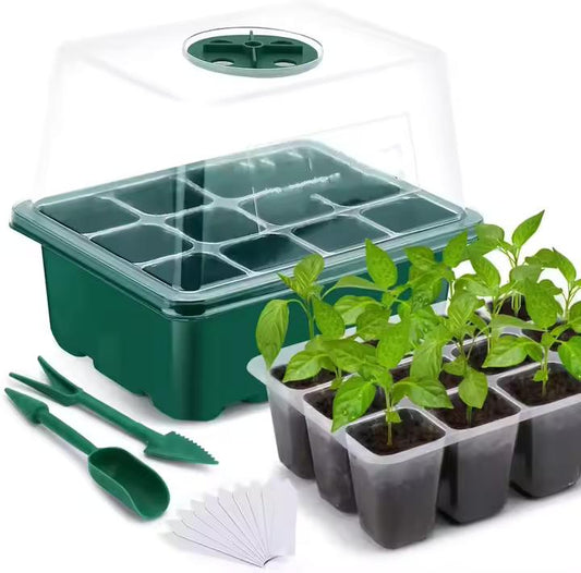 Plastic Plant Propagator 12 Cells High Lid Seed Trays Kit Seedling Germination Tray With High Dome