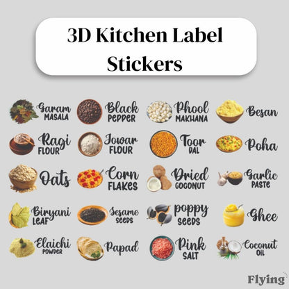 3D Kitchen Label Sticker